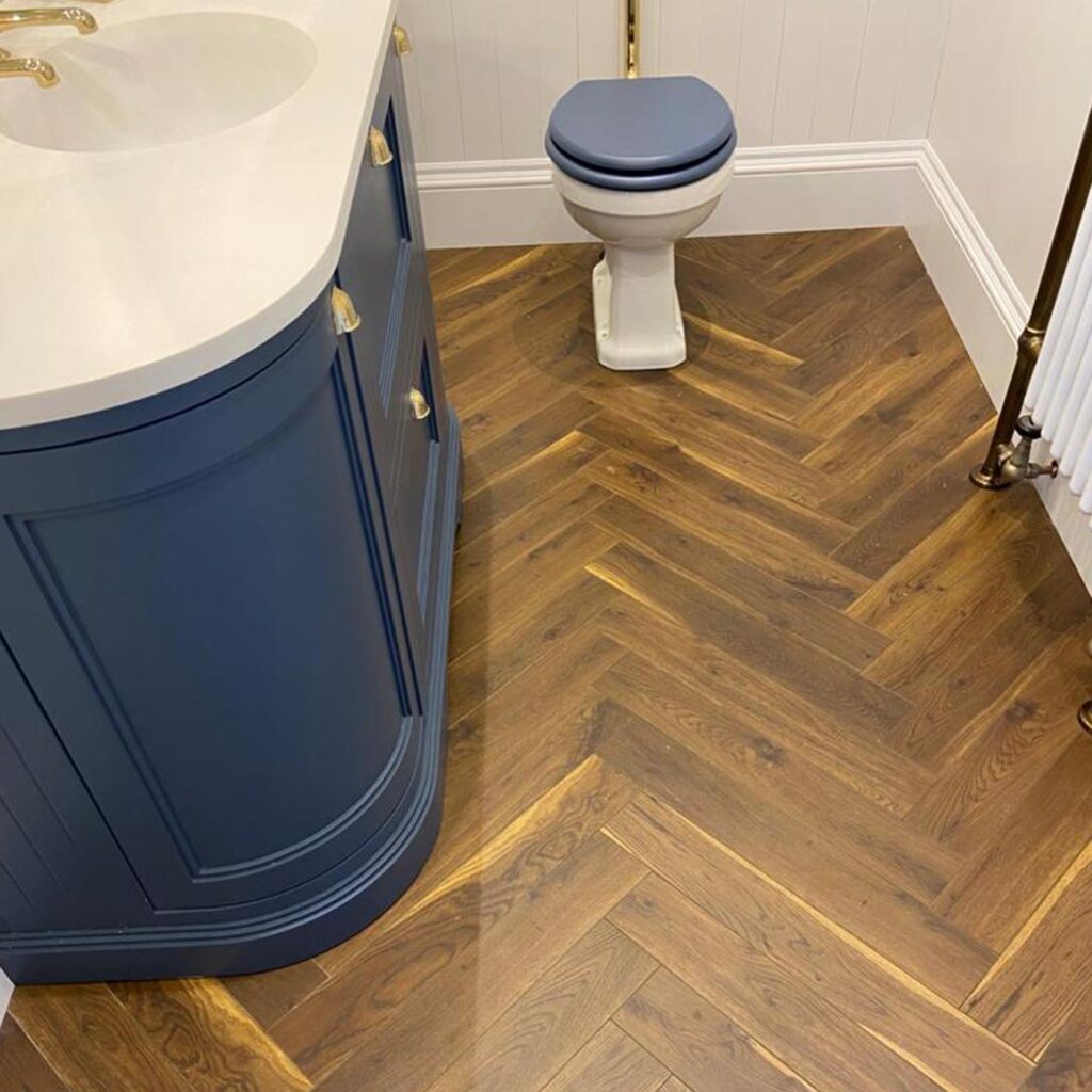 Coffee Oak Herringbone Lifestyle