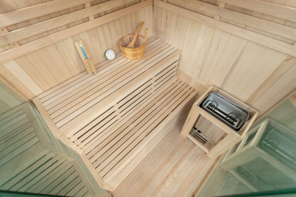 Lisbon 3 Corner Traditional Sauna Benches 01