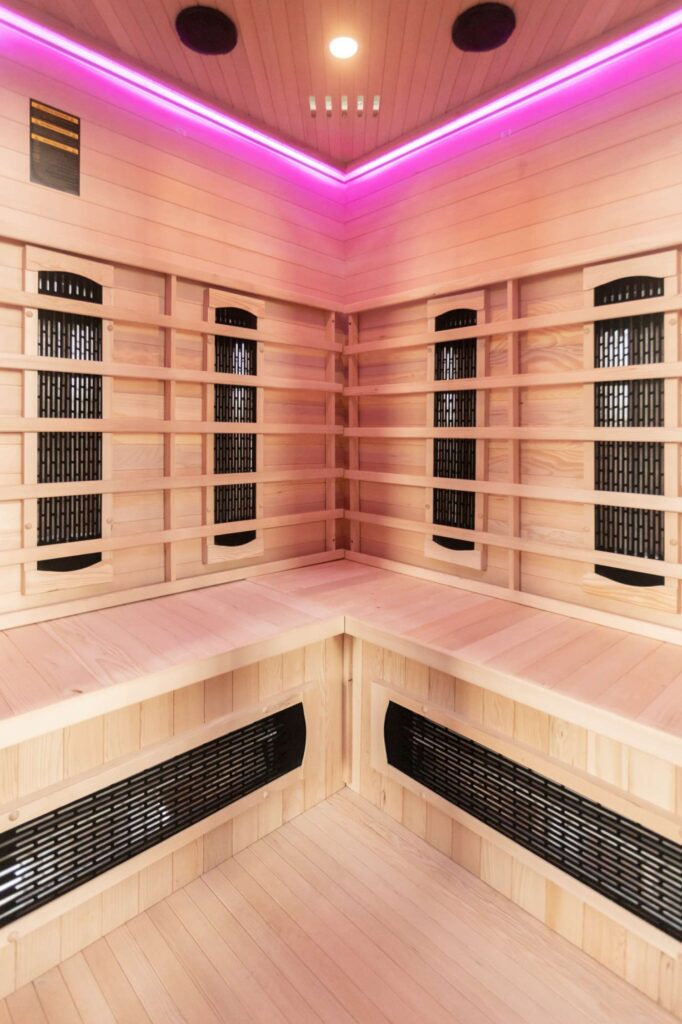 Madrid 3 Corner Infrared Sauna Interior 07