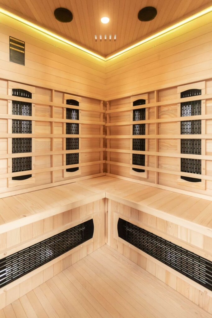 Madrid 3 Corner Infrared Sauna Interior 09