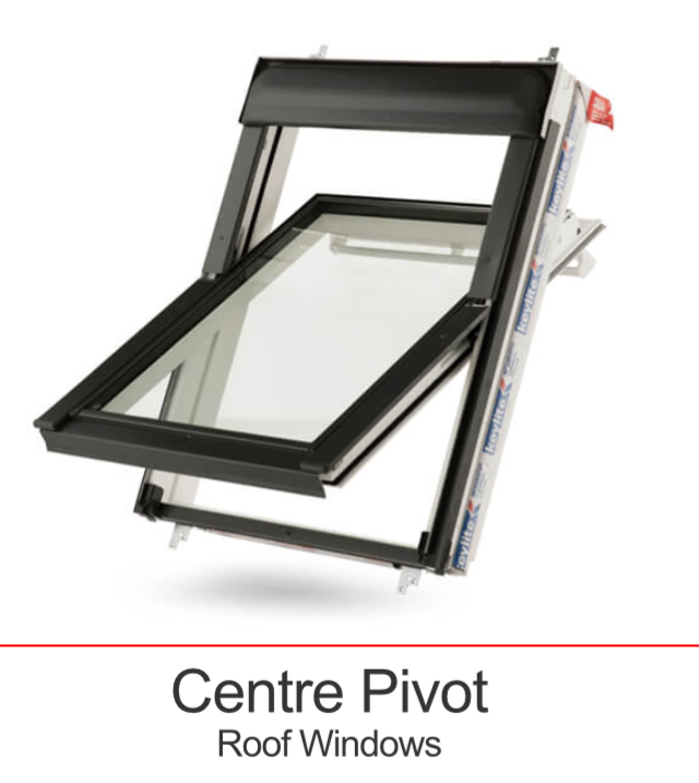 Centre pivot roof windows
